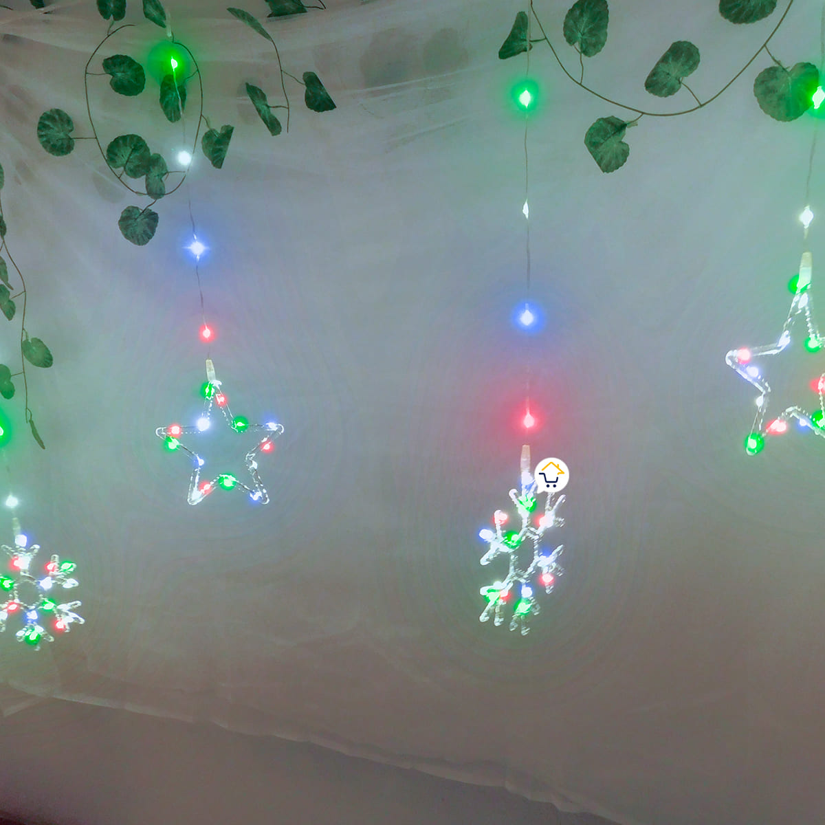 Luces Led Estrellas y Copos 260 Luces 3m Navidad Multicolor 1628M